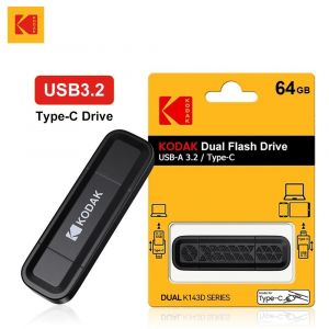 KALPZ-Kodak Double Cl&eacute; Usb Cl&eacute; Usb Cl&eacute; Usb3.2 Gen 1 Otg Portable U Disque 32Gb 64Gb 128G 256G Pour T&eacute;l&eacute;phone Ordinateur,,64Gb - Neuf