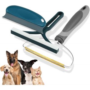JGD-Rasoir Anti Bouloche Manuel, Pack 3 Brosse Anti Poils Chien Chat Animaux, Brosse Manuel Clean Poil, Ramasse Poils Animaux pour V&ecirc;tements Tapis Rideaux Canap&eacute; Meubles - Neuf