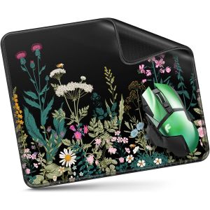 JGD-Tapis de souris 300 x 250 x 3 mm, tapis de souris de jeu avec motif floral et herbes u2013 Fond en caoutchouc antid&eacute;rapant, imperm&eacute;able et durable u2013 Glisse rapide pour PC/ordinateur portabl - Neuf