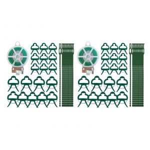 Kit de supports pour plantes avec clips et fil de ligature - 2 x 31 pi&egrave;ces - Neuf