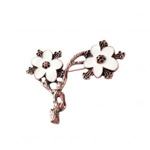 Vintage Femmes Dame Alliage Zircons Plum Blossom Broche Epoxy R&eacute;sine Fleur Pin - Neuf