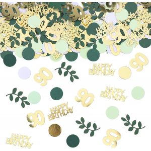 Lot de 200 confettis d&iquest;&iquest;coratifs pour 90 ans - Vert - D&iquest;&iquest;coration de table - 90 ans - Pour femme et homme - D&iquest;&iquest;coration &iquest;&iquest; disperser - Pour 90 ans - Pour homme et femme - D&iquest;&iquest;coration de 90 ans - Neuf
