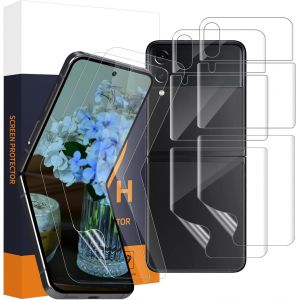 Kal-Verre Trempé Pour Samsung Galaxy Z Flip 4 5g, Tpu Film De Protection Ultra-Mince, Film Protecteur Arrière, Pas De Bulles, Anti Rayures, Ultra Hd Z Flip 4 Protection Écran-2+2pièces - Neuf