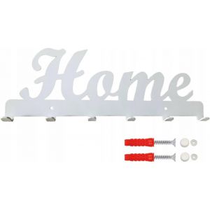 Crochet &Agrave; Cl&eacute;s Home Blanc - 40 Cm X 14 Cm - Crochet De Suspension En Acier - Plaque &Agrave; Cl&eacute;s - Crochet &Agrave; Visser - Design Moderne Loft - Porte-Cl&eacute; Pour Crochet Mural D&eacute;coratif - Neuf