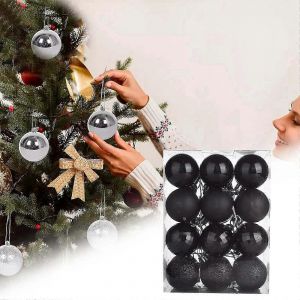 Boules de no&euml;l Ornements 24 PCS en Plastique Incassable de No&euml;l D&eacute;corations pour Arbre de No&euml;l avec anneau de suspension, Boule D&eacute;corative de la Pendaison D&eacute;corations - Neuf