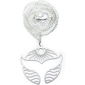 Chaîne D'aileron De Baleine 45cm Collier Pendentif Océan Aileron De Dauphin Acier Inoxydable Rond Argent - Neuf
