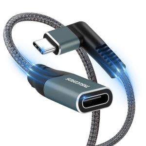 KAL-C&acirc;ble D'Extension Usb C De 3M, C&acirc;ble D'Extension &Agrave; Angle Droit De Type C, Usb 3.2 (10 Gbit/S) M&acirc;le Vers Femelle Pour Macbook Pro, Ipad Pro, Dell Xps, Nintendo Switch, Ordinateur Portable, - Neuf