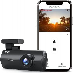 JGD-2,5K Dashcam Voiture WiFi, 170&deg; Mini Cam&eacute;ra Embarqu&eacute;e Voiture, Camera Voiture Vision Nocturne, WDR, G-Capteur, Mode Stationnement 24H, Enregistrement en Boucle - Neuf
