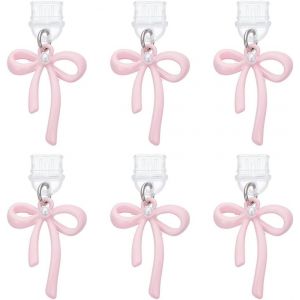 Kalanka-6 Breloque Anti Poussi&egrave;re En Forme De Noeud Rose Breloques Bow Pearl Port De Charge De Type C Cadeau Coquet Pour Les Hommes Les Femmes Les Enseignants Les &Eacute;tudiants Accessoires - Neuf