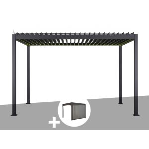 Pergola Bioclimatique &Eacute;lectrique Evora Graphite - 4 X 3 M + Store 4 M Graphite - Hesp&eacute;ride - Neuf