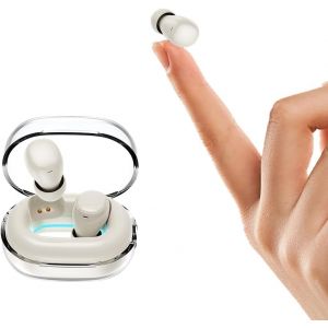 MEVRONISSHOP-Mini &eacute;couteurs invisibles Bluetooth sans fil dans les oreilles, les plus petits &eacute;couteurs sans fil pour les petites oreilles, caches auditifs cach&eacute;s dans l'oreille pour le travail - Neuf