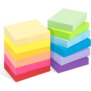 Eryi-12 Notes Super Sticky Notes, 50 X 38mm Notes Autocollantes Colorées, 1200 Feuilles, Mini Notes Adhésives Réutilisables, Petits Sticky Memo Pads Pour Le Bureau Et La Maison - Neuf