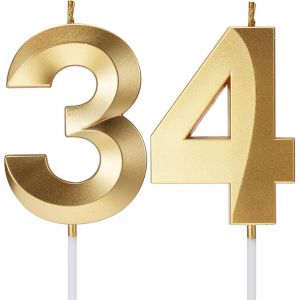 Chenquansarl-Bougies D'anniversaire En Forme De Chiffre 3d Pour Gâteaux « Happy Birthday » - Décoration De Gâteau D'anniversaire De Mariage - Neuf