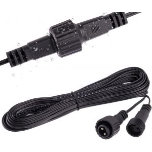 Aiou-10m/32.8ft Câble De Rallonge Guirlande,2 Broches Prolongateur Ip65 Étanche Connecteurs Pour Projecteurs Solaires,Lumières De Pointes De Jardin,Éclairage De Noël Extérieur,Sapin Lumineuse - Neuf