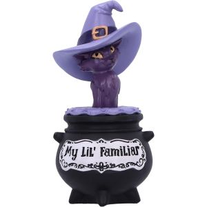 Sjzg-My Lil Familliar Shadow Figurine De Sorci&egrave;re Chat En R&eacute;sine Moul&eacute;e Dans La Plus Fine R&eacute;sine Peinte &Agrave; La Main 10,5 Cm - Neuf