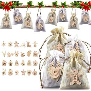 Calendrier De L'Avent-Sac En Tissu, Calendrier De L'Avent, Sac De Cadeau De No&euml;l B - Neuf