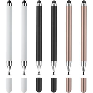 6pz Penne Stylus Per Touch Screen-Pennini Stilo 2 In 1 Per Touch Screen Con Disco Trasparente E Punta In Silicone Ad Alta Sensibilit&agrave;,Pennino Capacitivo A Punta Fine,Per Cellulare E Tablet - Neuf