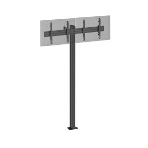 Support TV sur pied - 2 &eacute;crans 43'' - 49'' Hauteur 240cm &agrave; visser noir - Neuf