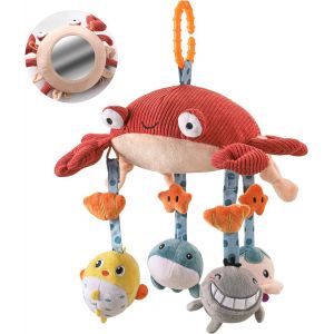Nouvelhorizonstore-Jouet Poussette Bebe 0 2 3 4 6 8 9 12 Mois, Jeux Eveil B&eacute;b&eacute; Avec Le Miroir La Voix De Berceau Landau, Peluche Cangrejo Hochet Suspendre Attache Jouets, Cadeau Pour Naissance Gar&ccedil;on - Neuf