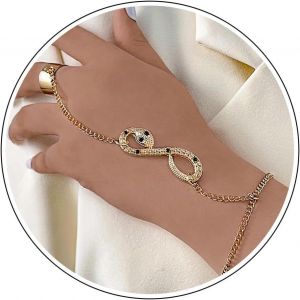 Eryi-Bracelet Anneau Papillon Boho Chaîne De Main Papillons Or Chaîne De Main Bracelet Anneau Papillon Minuscule Doigt Bracelet Esclave Vintage Bracelet Harnais Main Bijoux Pour Femmes Filles - Neuf