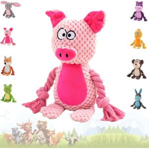 Squeaky Dog Toy With Crinkle Paper Dog Toy Plush Chew Toy Dog Chew Toy Smart Toy For Small Dogs Squeaky Dog Toy (Pink Pig) - Neuf