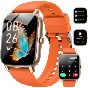 Montre Connect&eacute;e Homme Femme avec Appels Bluetooth, 1,85 Pouces Smartwatch 114+ Modes Sport IP68 avec Moniteur de Sommeil, Montre Intelligente avec Fr&eacute;quence Cardiaque Podometre pour Android iOS(Noir) - Neuf