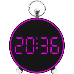 KAL-Réveil Numérique Led Avec Date, Température, Fonction Répétition, Commande Vocale, Variateur, Fixation Murale/De Table, Compact Et Léger, Idéal Comme Cadeau Pour La Famille. (Rouge) - Neuf