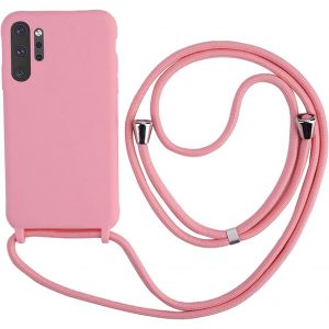 Kalanka-Meivs Étui Compatible Avec Samsung Galaxy Note 10 Pro Réglable Collier Sangle De Cou Lacet Silicone Rose - Neuf