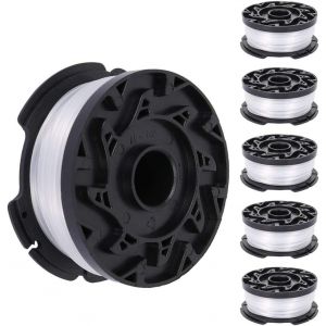 6pcs Bobine de Fil de Coupe en Nylon Bobine de Tondeuse Compatible avec Black+Decker Trimmers ST5530 STC1840 STC1820PC STC1820EPC 1.65mm x1.5m - Neuf