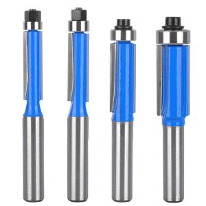 4 pièces de Routeur de l'Ensemble de Peu de 8mm Tige, Bois de Copie Routeur Bits, Bits de Routeur avec Roulement Supérieur, la Chasse Routeur Bits, pour le BRICOLAGE Menuiserie de Coupe - Neuf