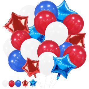 SJZG-Kit D'Arche De Ballons Bleus, Rouges, Blancs Et Bleus Avec Ballons De 45,7 Cm, 30,5 Cm, 25,4 Cm, 12,7 Cm, 12,7 Cm Pour Anniversaire, Mariage, F&ecirc;te D'Anniversaire (Style 3) - Neuf