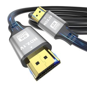 8K c&acirc;ble HDMI 0.5m, c&acirc;ble HDMI haute vitesse 48Gbps 8K@60Hz 4K@120Hz, HDCP 2.2 & 2.3, DTS:X, HDR 10 Compatible avec Roku TV/eARC/3D/PS5/HDTV/ordinateur portable/Blu-ray - Neuf
