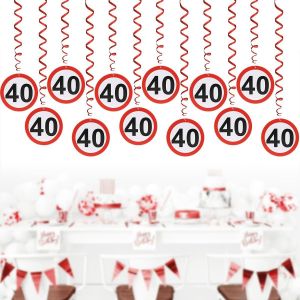 Kyaoayo-Guirlandes Pour 40e Anniversaire, Guirlande Decoration Anniversaire 40 Ans, Bannière Guirlande Panneau De Signalisation Pour Anniversaire Fête - Neuf