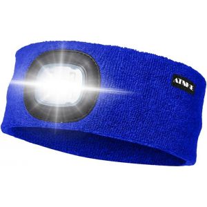 Led Sport Bandeau,Rechargeable Par Usb Ultra-Lumineux 4 Lampe,Elastique Antidérapant Bandeau Cheveux Sueur Absorbant Pour Running Basketball Yoga Cyclisme Fitness - Neuf