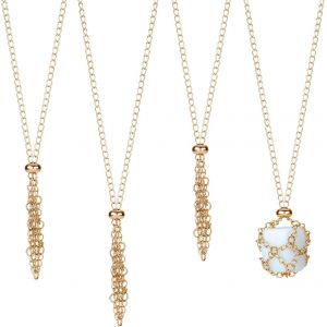 Kal-3 Pièce Cage Support En Cristal, Collier Porte-Cristal Fait À La Main, Porte-Collier En Pierre, Pierres Précieuses Quartz Pour Femmes Et Hommes (Longueur D'environ 17.2 Pouce/43.8cm) - Neuf