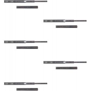 MEVRONISSHOP-Glissi&egrave;res pour tiroir avec roulement &agrave; billes 45mm x 400mm, Lot de 5 paires de coulisses &agrave; sortie totale, Noir - Neuf