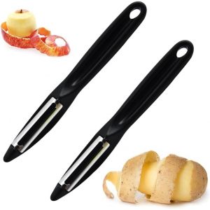 Universal Peeler with Pendulum Blade,Vegetable Peeler,Stainless Steel Swivel Peeler,Manual Potato Peeler Ergonomic Handle,Fruit Peeler,Black - Neuf