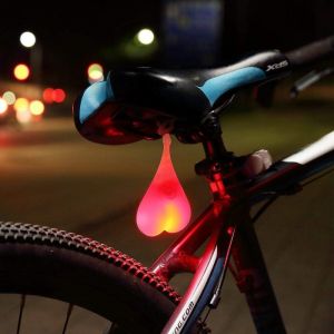 Heart-Shaped Lumi&egrave;re Silicone Boules V&eacute;lo V&eacute;lo Feu Arri&egrave;re Led Feux De D&eacute;tresse Nuit &Eacute;tanche Location Si&egrave;ge Lampe Oeuf,Feu Rouge - Neuf