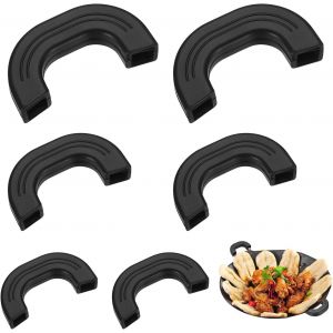 Kalanka-3 Paires Marmite Poignee Casserole Universelle, Couvercle De Poign&eacute;es De Casseroles En Silicone R&eacute;sistantes &Agrave; La Chaleur Pour Woks, Po&ecirc;les, Plaques De Cuisson Et Maniques En Fonte (Noir, 3 Ta - Neuf