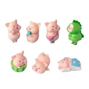 7Pcs cochon en plastique bricolage décoration de la maison Figurines paysage accessoires fée jardin miniatures chambre de - Neuf