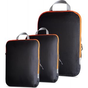 Nzqaf-Facile À Organiser Organisateur Compressible Pour Valises. 2 Cubes Moyens Et 1 Grands (Noire) Rangement Valise Organisateur Pour Sac De Voyage, Sac À Dos, Bagage. Accessoires De Voyage - Neuf