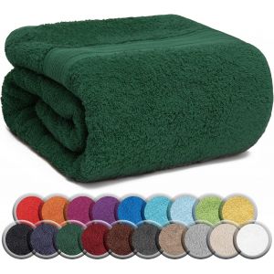 Serviette De Sauna Drap,100% Coton,Vert Foncé,Lot De 1-80x200 Cm - Neuf