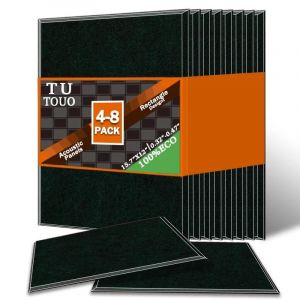ORE-TOUO 4/6/8 pièces panneau acoustique haute densité isolation phonique matériel rectangulaire traitement insonorisé étudios traitement acoustique-6 Pcs With Tapes-39 Dark Green - Neuf