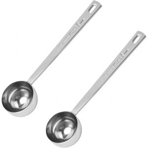 Cmws-Lot De 2 Cuillères À Café En Acier Inoxydable De 15 Ml - Cuillère À Mesurer À Long Manche - Cuillères À Café Multifonctions - Facile À Laver Pour Café Moulu, Lait Infusé, Thé En Vrac, Poudre - Neuf