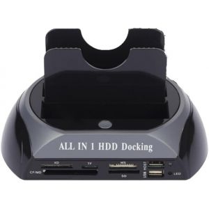 Station D'Accueil Pour Disque Dur Externe Usb 2.0 Sata Ide Avec Fonction De Clonage Hors Ligne Pour Disque Dur 2,5"" Et 3,5"" Hdd Ssd Sata Externe Double Baie - Neuf