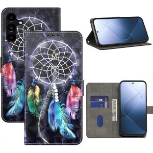 TRAHOO-Coque pour Samsung Galaxy A15 Housse de T&eacute;l&eacute;phone en Cuir Antichoc [Cuir PU de Qualit&eacute; Sup&eacute;rieure] [Fonction Stand] [Fente pour Cartes] Etui pour Samsung A15, Attrape R&ecirc;ves - Neuf