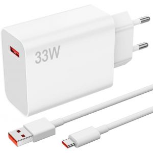 Hamiltion-33W Chargeur Rapide Usb Avec C&acirc;ble Usb C 1M Pour Xiaomi Pad 6 5 Redmi Pad Pro 5G Note 13 12 Poco M6, Chargeur Turbo Pour Pocophone F2 Mi 9 10T 11 Lite 5G Note 12S 10 Pro X5 M6, Adaptateur D - Neuf