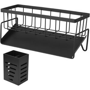 Sjzg-Organisateur D'&eacute;vier De Cuisine, Noir, Porte-&Eacute;ponge, Porte-Torchons, Bo&icirc;te De Rangement Auto-Vidante, Gadgets De Cuisine, Organisateur De Liquide Vaisselle Pour Salle De Bain, Cuisine - Neuf