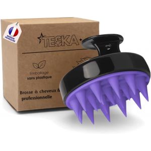 Kal-Brosse À Massage Cuir Chevelu Anti-Pelliculaire U2013 Stimule La Croissance Des Cheveux, Poils Doux Et Ergonomique Pour Tous Types De Cheveux (Noir Et Violet) - Neuf