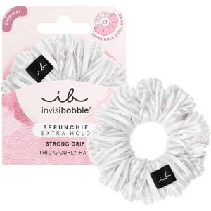 Kal-Chouchou Cheveux Blanc Extra Holdsprunchie X1 - Chouchou Cheveux Femme - Chouchou Fille Avec Un Elastique Spirale À L'interieur - Forte Tenue - Neuf